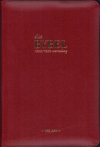 Bybel (1933/53) – medium grootte, verwerkte leer, duimindeks, ritssluiter