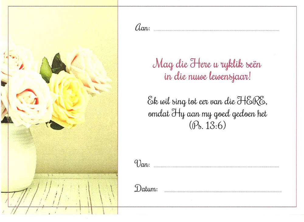 Verjaarsdagkaartjie: Vaas blomme